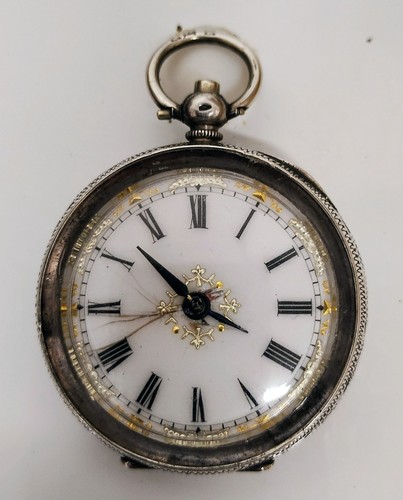 Antique silver ladies pocket - silver,