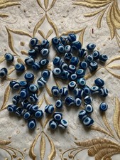 70 Vintage Blue and White Glass Beads