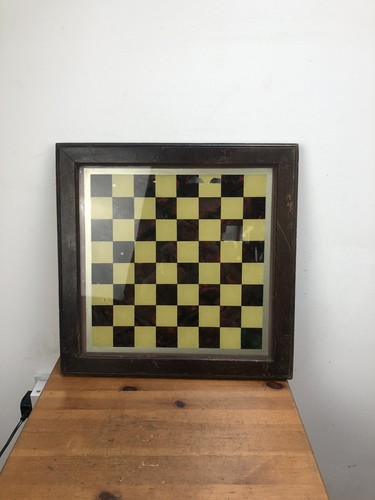 Antique chess board glass - antique,