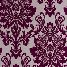 Exclusive Havana Velvet Flock Purple/Grey Damask Wallpaper (H66003)