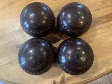 Set Of 4 x Vintage Henselite Size 4 Super-Grip Lawn Bowls BIBC 98