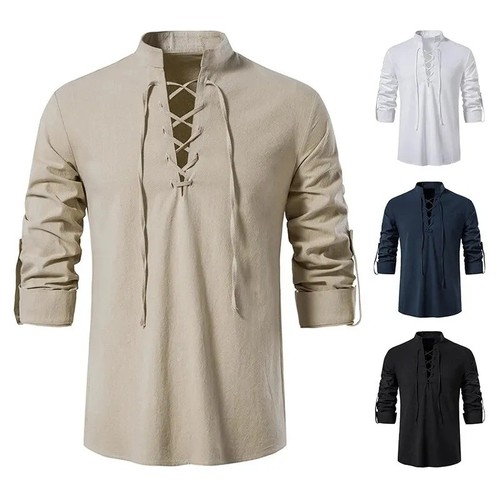 Men medieval lace shirt - medieval,