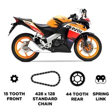 DID Chain & JT Carbon Steel Sprocket Kit for Honda CBR 125 R 11-17