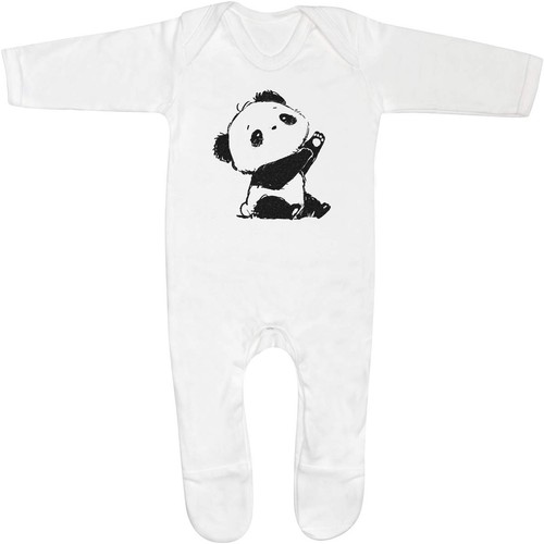 Sketchy panda baby - baby, sleepsuit