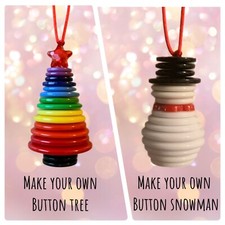 Stocking filler Xmas Eve box Advent calendar Make your own Button Snowman / Tree