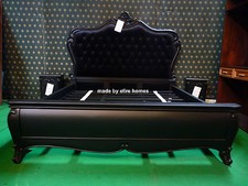 BESPOKE ~ 6' Super King Size Black Gothic mahogany designer French Baroque bed 