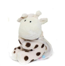 Elli and Raff Cute Adorable Stuffed Cow Toy with Multi-colored Balled Rattle - G
