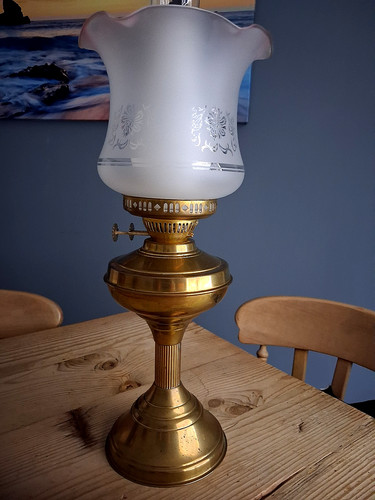 Antique vintage oil lamp - vintage,