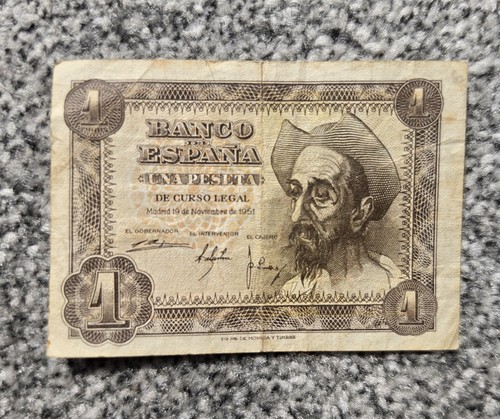 Bank spain one peseta note - of,