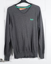 Superdry Mens V-neck Knit Jumper Size XL 100% Cotton r1105