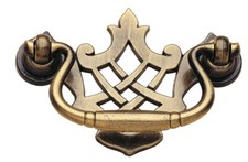 2x Drop Handles – Zinc Alloy, 64mm Fixing Centres, Caxton Style – Bronzed & Brus