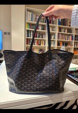 Goyard Saint Louis Tote PM Black Leather/PVC