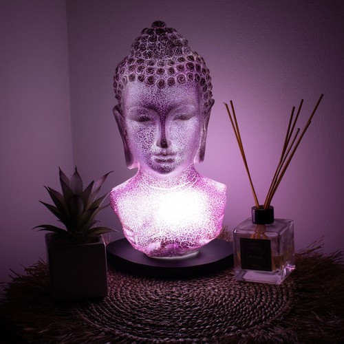 Buddha bust lamp - buddha, lavender