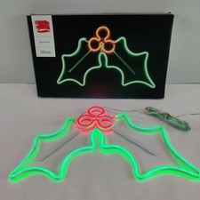 John Lewis Christmas Neon Holly Light INDOOR Xmas Plug in Electric OPEN BOX