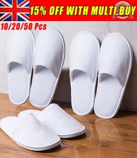 Soft Terry Spa Slippers 10-50 Pairs Disposable Hotel Guest Non-Slip Closed Toe