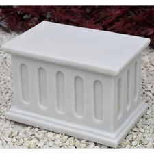 Dinova Medium White Poly Marble Plinths For Pots & Garden Urns