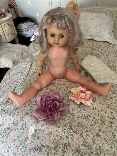 Tall vintage pram doll - vintage,