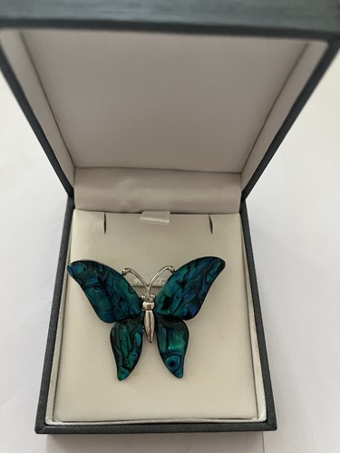 Silver and enamel - silver, butterfly