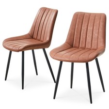 2X Faux Leather Dining Chairs