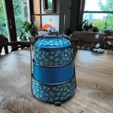 Vintage Tiffin Lunch Box Food 3 Tier Container Carrier