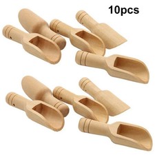 10 X Wooden Small Little Scoop