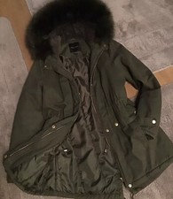 New Look Limited Edition Green hooded Parka with  Green fur size 10 BNWOTS