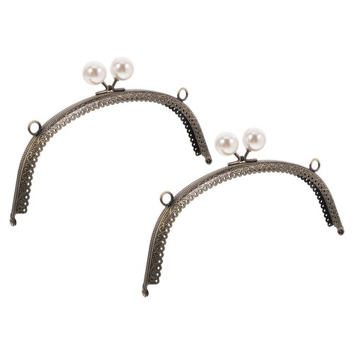 2pcs silver metal purse frames - metal,