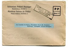 Switzerland 1940 Swiss Police cover to UK “DETAINED IN FRANCE DURING GERMAN OCC"