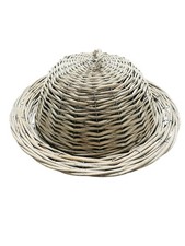 Wicker  Cake Cover Cheese Closh Bell Dome Lid & Base Charcuterie Board Plate 18”