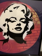 Marilyn Monroe Portrait Painting On A Vinyl Record Pop Art Spray Paint