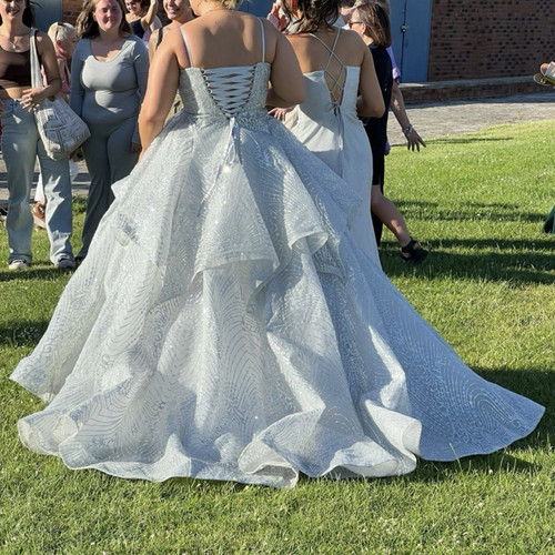 Silver lace ball - silver, gown/duchess