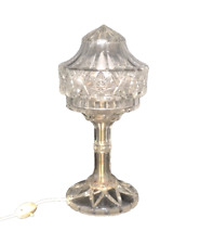 Antique Cut Glass Mushroom Lamp Large Cut Lead Crystal Table Lamp 37cm High