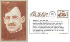 Postcard WW1 Royal Flying Corps VC Hero Major LBJ Rees 1916 RFC Pilot Nostalgia