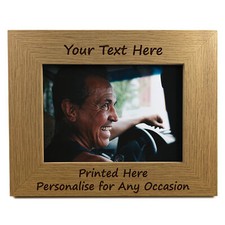 Personalised 7x5 Oak Wooden Photo Custom Frame Gift For Family Friends Men Women