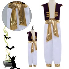 Kids Boys Aladdin Arabian Prince Cosplay Costume Carnival Fancy Dress Outfit Set