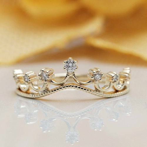 Crown design ring 1ct round - crown,