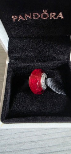 Pandora murano faceted - pandora, red