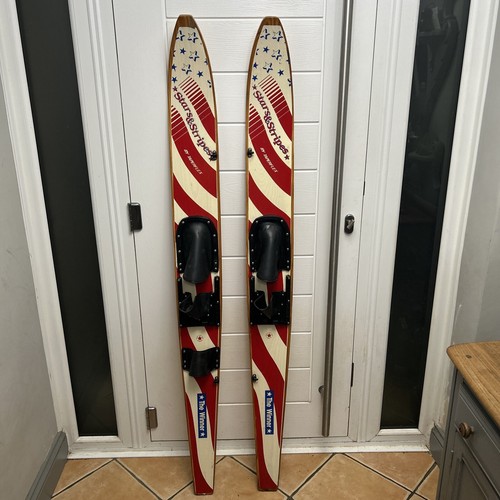 Vintage wooden waterskis - vintage, by