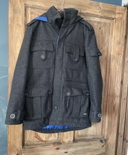 Ted Baker Dark Grey Wool Mix Coat With Hood Size 15 Years