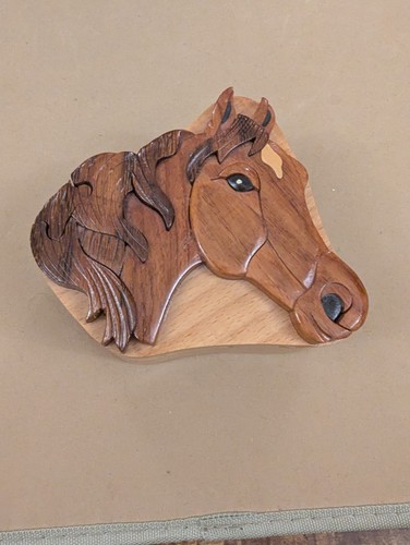 Wooden carved horse - horse, trinket