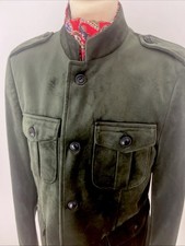 DEVIL'S ADVOCATE Jacket Green Velvet Military 60’s Beatles Hippy Mod Sz 38”