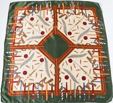 Silk Scarf Les Copains - Designer - Fountain Pens - Greens - Large