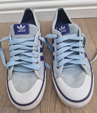 Men Light Blue & Purple Adidas Nizza Size 9