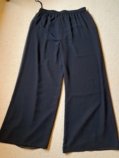 SIMON ELLIS BLACK CREPE LADIES TROUSERS Size 18 Elasticated Waist