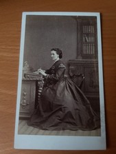 CDV Woman writing at Desk
