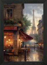 Paris cafe night Framed Wall