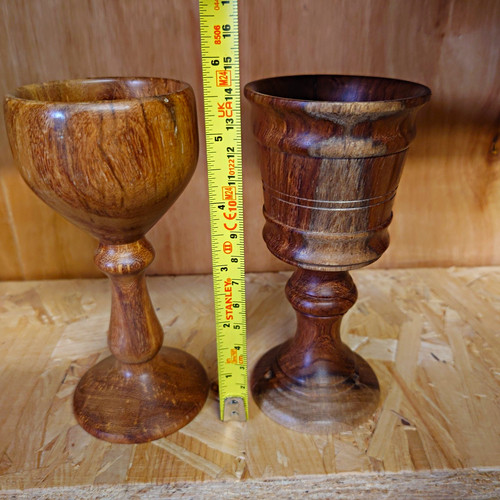 Pair treen turned - pair,