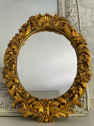 Ornate gilt oval - gilt, reproduction