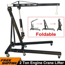 2 Ton Hydraulic Folding Engine Crane Hoist Lift Lifter Tonne Jack Stand Workshop