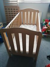 Mamas & Papas Solid Pine Cot Bed, Junior Bed with Mattress,